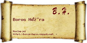 Boros Héra névjegykártya